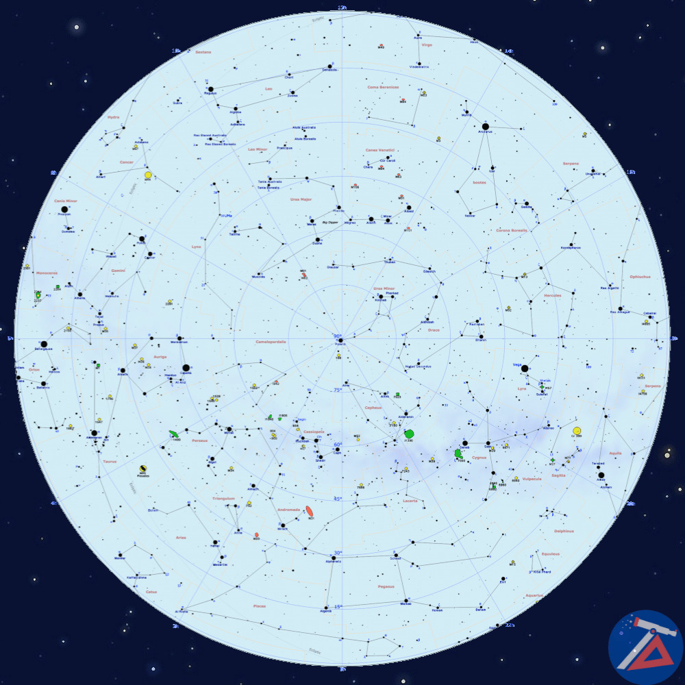 Northern hemisphere sky map - Tamil Astronomy